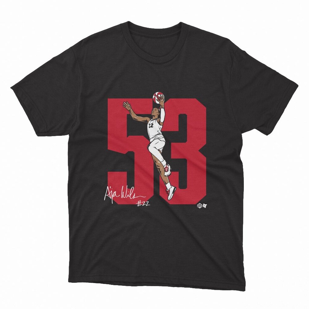 A'ja Wilson - 53 - Las Vegas Basketball Black T-Shirt